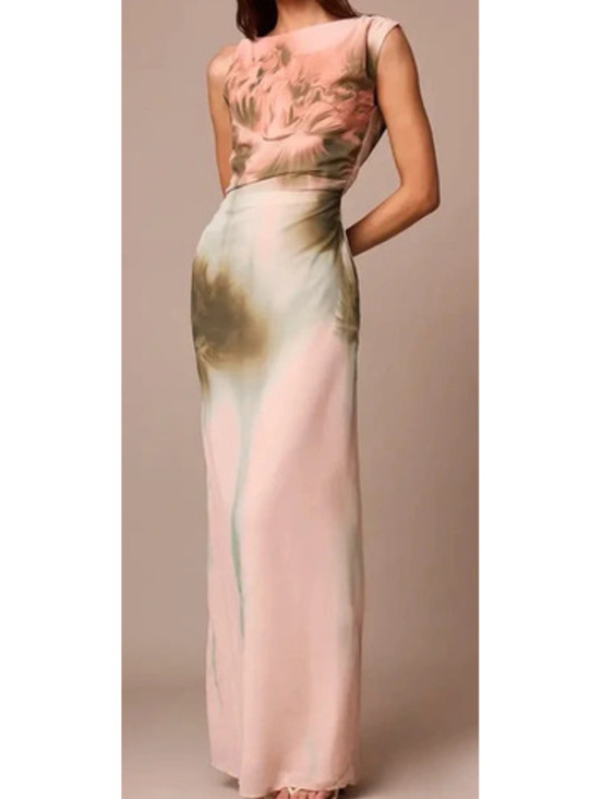 PrettyLittleThing Dresses & Skirts - NWT-Sz 10 PrettyLittleThing Printed Floral Chiffon Ruched Sleeveless Maxi Dress